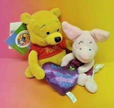 7" Brand New Disney Store Plush Beanie - Pooh Piglet Friendship 1999 - NWT Rare