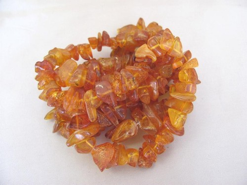 VINTAGE LADIES NATURAL BALTIC AMBER NUGGETS NECKLACE 48g - Picture 2 of 8