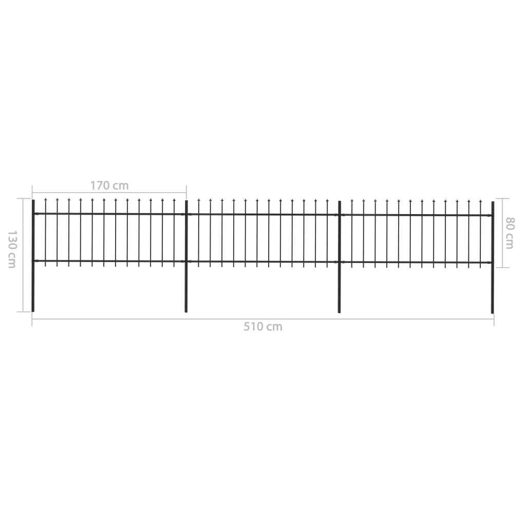 VidaXL Gartenzaun Mit Speerspitzen Stahl 5 1 X 0 8 M Schwarz LIF EBay vidaxl-gartenzaun-mit-speerspitzen-stahl-5-1-x-0-8-m-schwarz-lif-ebay