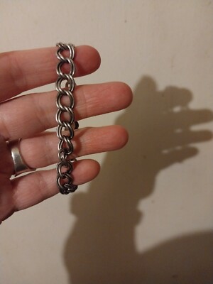 Einzigartiges Sterling Silber / 925 Doppel Gliederarmband 7 cm Italien
