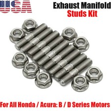 9 X Exhaust Manifold Studs Kit For Honda Acura B D Civic V3 B18 B20 D15 D16 Us