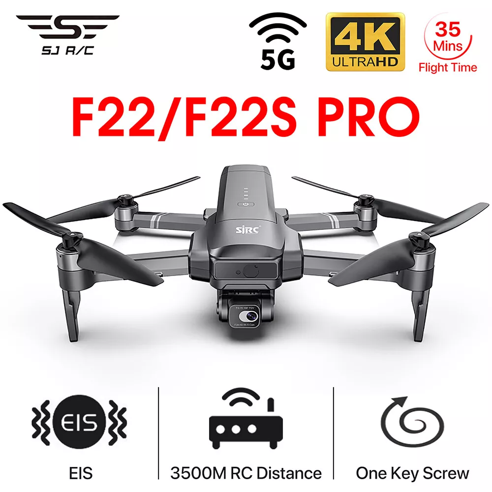 Sjrc F22s 4k Pro Drone 4k Profesional GPS avec caméra HD Évitement  d’obstacles Drones 2 axes stabilisé cardan 5g Fpv Rc Quadcopter