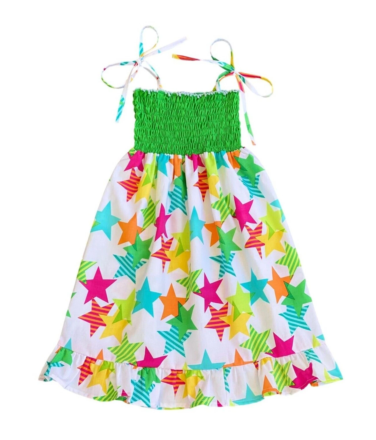 Funky Star Print Smocked Summer Girl Dress
Opens in a new window or tab