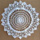 Circular Hand Crocheted Doily, Cotton Vintage 20 cm Diameter