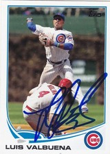 LUIS VALBUENA CHICAGO CUBS SIGNED BASEBALL CARD ASTROS MARINERS INDIANS ANGELS