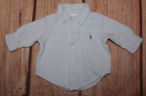 Ralph Lauren Baby Boy Long Sleeve Polo Shirt 100% Cotton 3 Months - Picture 1 of 3
