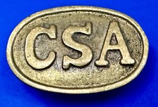 Csa Civil War Soldier Confederate States 3 Prong Back Military Belt Buckle Plate