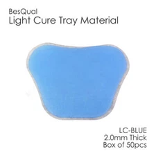 Dental Light Cure Custom Tray Material - BQ Tray -  Blue - 2mm - 50 Pcs/Box
