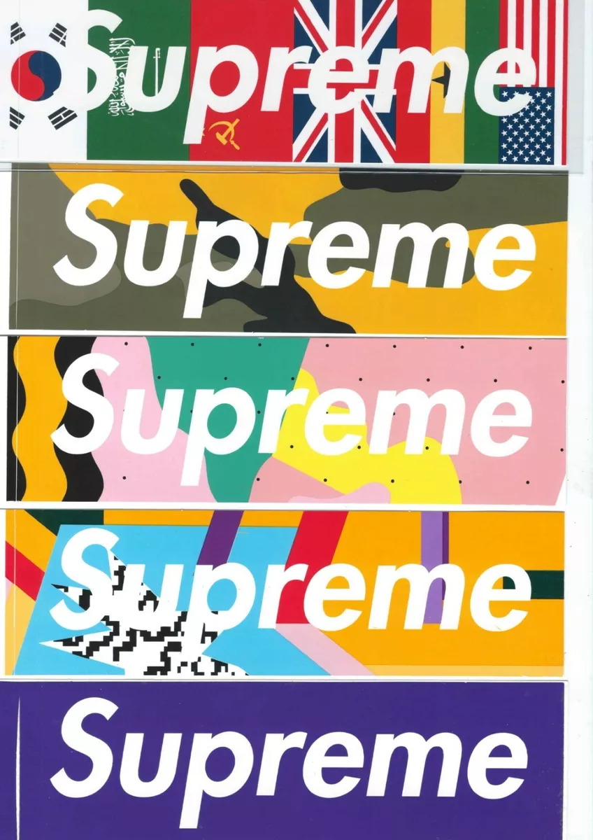 Red and white Supreme shoe illustration, Supreme Sticker Adidas