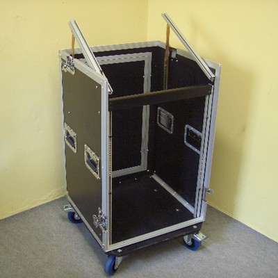 14/10 HE DJ L- Rack Case ROADINGER Winkelrack Kombicase All-In-One-Rack Rollen