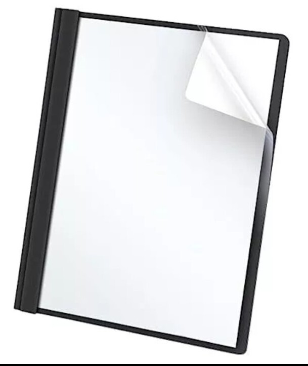 Clear Front Report Covers, Black, Letter Size, 25 per box (55806EE)