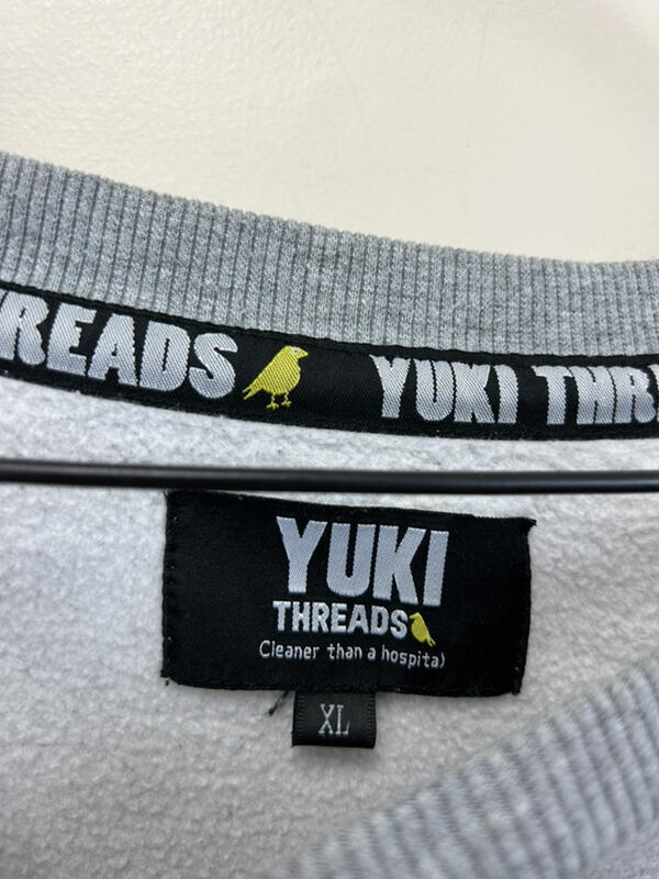 Yuki Threads XL Gray Yellow Bird Big Logo Sweatshirt Long Length