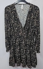 Mango Womens Knee Lenght Floral Print Ladies Dress Size Uk 14 L Long Sleeve
