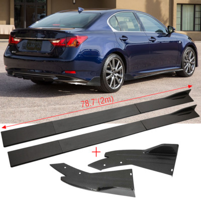 Carbon Fiber 78.7'' Side Skirts + Rear Bumper Diffuser For Lexus GS350 GS450H