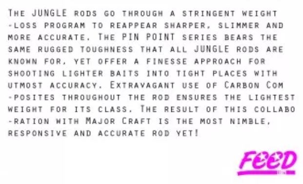 Feed Rod Baitcast Jungle Pin Point JBC-66 ML P.E 1.5 Max