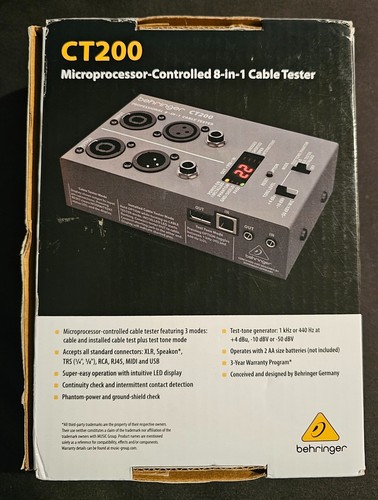 Behringer CT200 8-in-1 Cable Tester - Picture 2 of 9