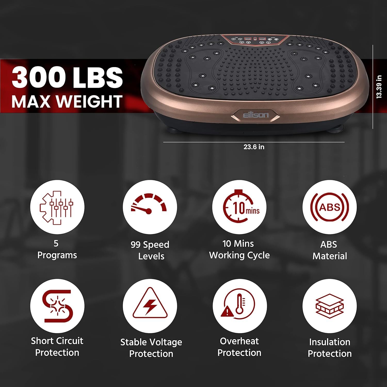 EILISON Fitpro Vibration Plate Exercise Machine Whole Body Brown