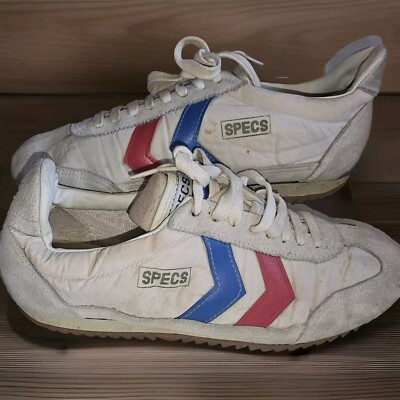 Vtg  1980's  Korean VINTAGE RED White Athletic Shoes Size 10