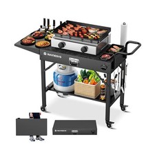 Outdoor Grill Table, Blackstone Griddle Stand, 440lbs Folding Grill Cart, Piz...