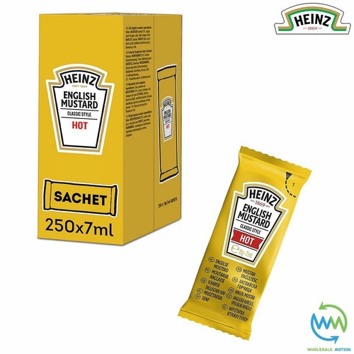 HEINZ HOT ENGLISH MUSTARD Sachets 8g 7ml SAUCE Individual Single