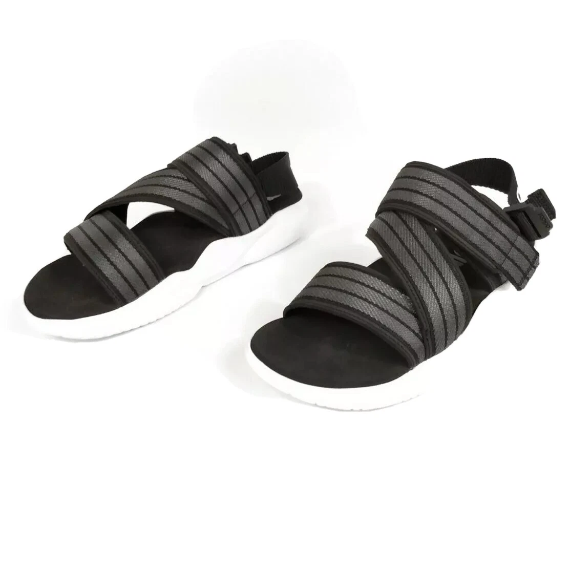 Adidas 90s Women's Sandals Slip On Core Black Gray White Cloud EG7647 Size 7 New