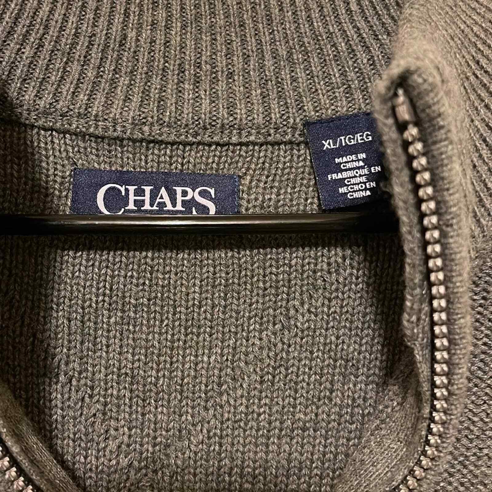 Chaps quarter zip cable knit pullover sweater. Gr… - image 3