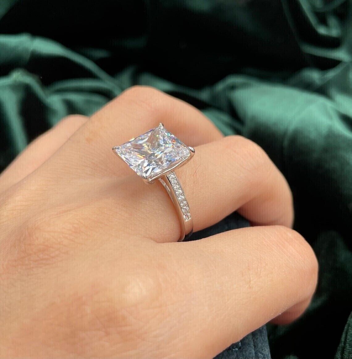 Ct Princess Cut Off White Lab Created Diamond Ring In 925