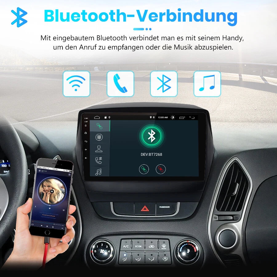 32GB Android 13 Für Hyundai IX35 Tucson 2009-2015 Autoradio GPS NAVI BT SWC DAB+ - Bild 3 von 4
