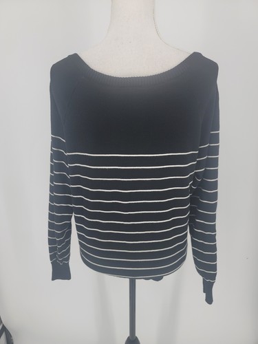 Maglione pullover donna TORRID nero bianco a righe Love taglia 00/media - Foto 6 di 8