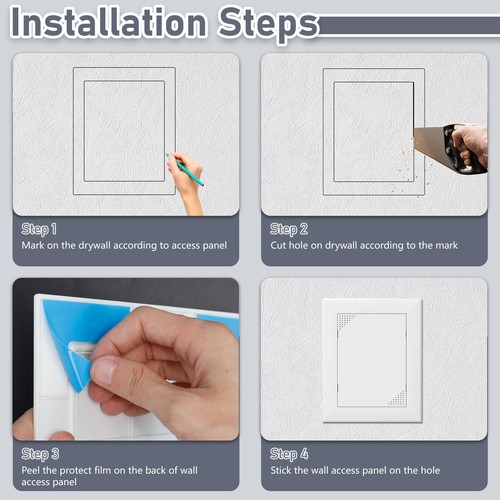 Access Panel for Drywall Plumbing Access Door 5" x 7" Self Adhesive Wall Hole... - Picture 8 of 9