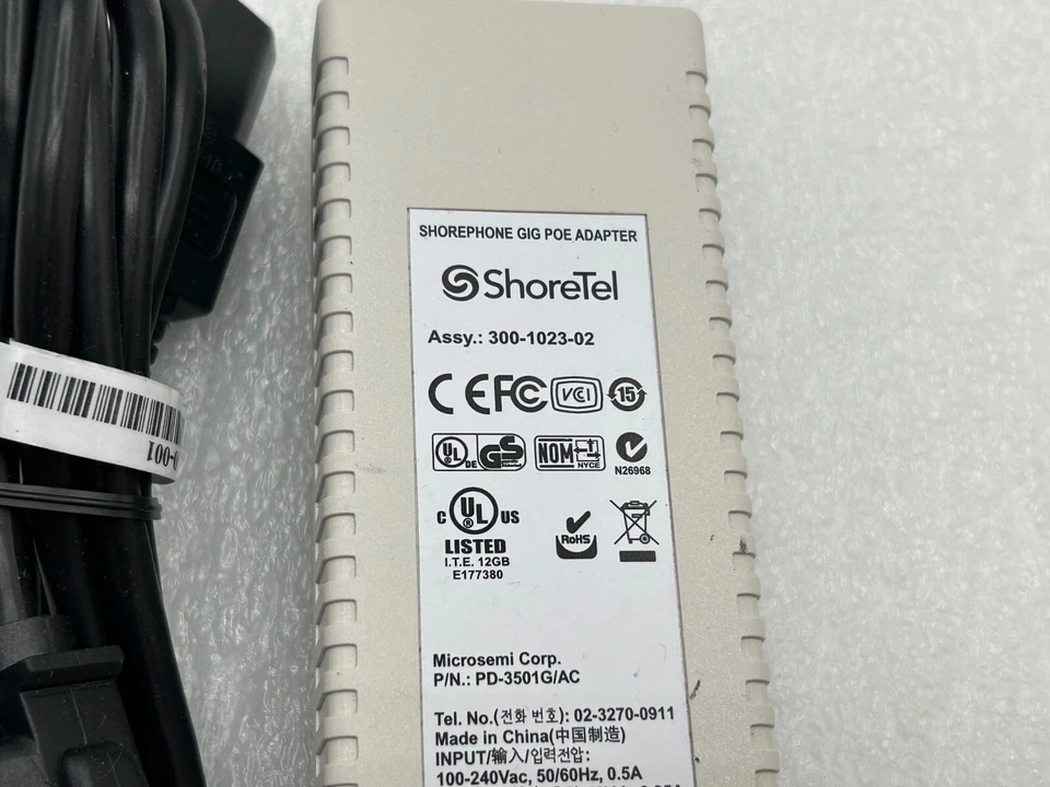 Used ShoreTel Shorephone Gig POE Adapter 300-1023-02 Free Shipping - Image 2 of 4