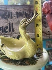 Vintage Hull Pottery Green Swan Ceramic Trinket Dish SUPER NICE! a3