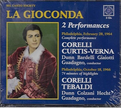 Corelli: La Cioconda - 2 Performances (CD, 3-Discs) New