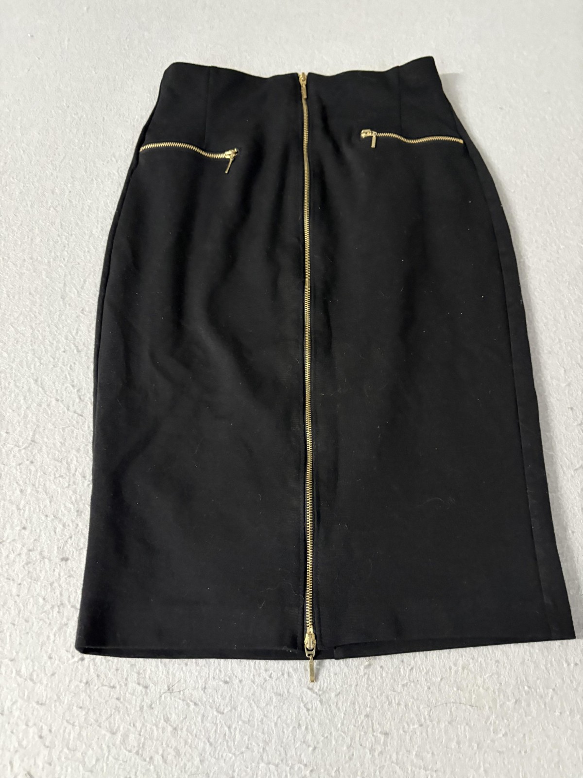 Jennifer Lopez Skirt Womens Small Black Zip Front Pencil Bodycon High Waist
