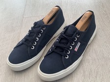 Superga Cotu Classic Unisex Blue Canvas Trainers Shoes Size UK 9.5 Euro44