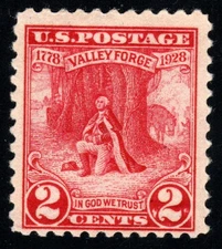 Stamp USA (circa 1928) - 2¢ carmine Washington at Valley Forge SC# 645 MNH OG