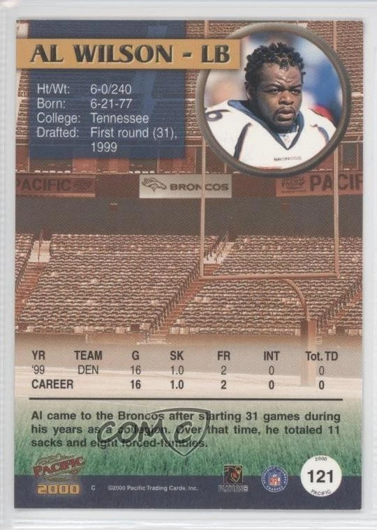 2000 Pacific Al Wilson #121 - Image 2 of 2