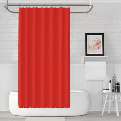 Uni Rot Textil Duschvorhang Wannenvorhang Polyester 180 x 200 cm Red inkl. Ringe - Bild 1 von 4
