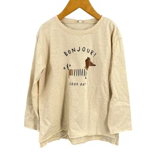 Rylee + Cru Long Sleeve T Shirt Kids 4-5Y Cream Dachshund Bonjour New