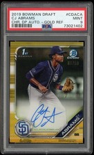 2019 1st Bowman Chrome Draft CJ Abrams Gold Refractor Auto #6/50 PSA 9