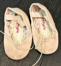 Capezio girls toddler pink ballet slippers shoes size 8