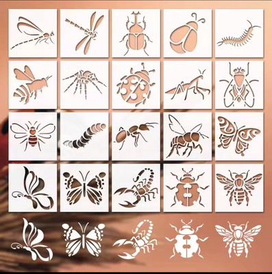 20 Bastelschablonen Bienen Käfer Schmetterlinge. Karten Papier Basteln UK Verkäufer.  