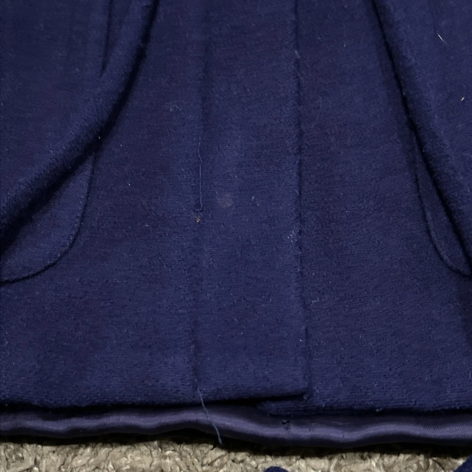 Abrigo De Colección Anne Klein Púrpura 100% Lana Forrado Abrigo con Capucha Talla S Bolsillos Foto 3 de 4