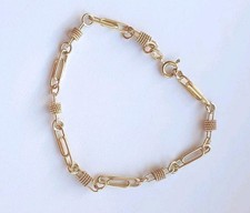 9ct Gold Fancy Link Bracelet 17.5cm