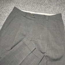 Zanella Pants Mens 35x31 Gray Wool Dress Slacks Pleated Cuffed Made Italy