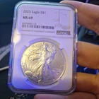 2025 $1 American Silver Eagle NGC MS 69 UC Brown Label 1oz