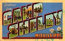 Camp Shelby MS WWII 1944 Linen Postcard Curt Teich Art Colortone Military