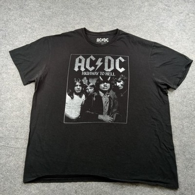 AC/DC Shirt Mens 2XL Black Highway To Hell Band Graphic Tee Tagless Cotton