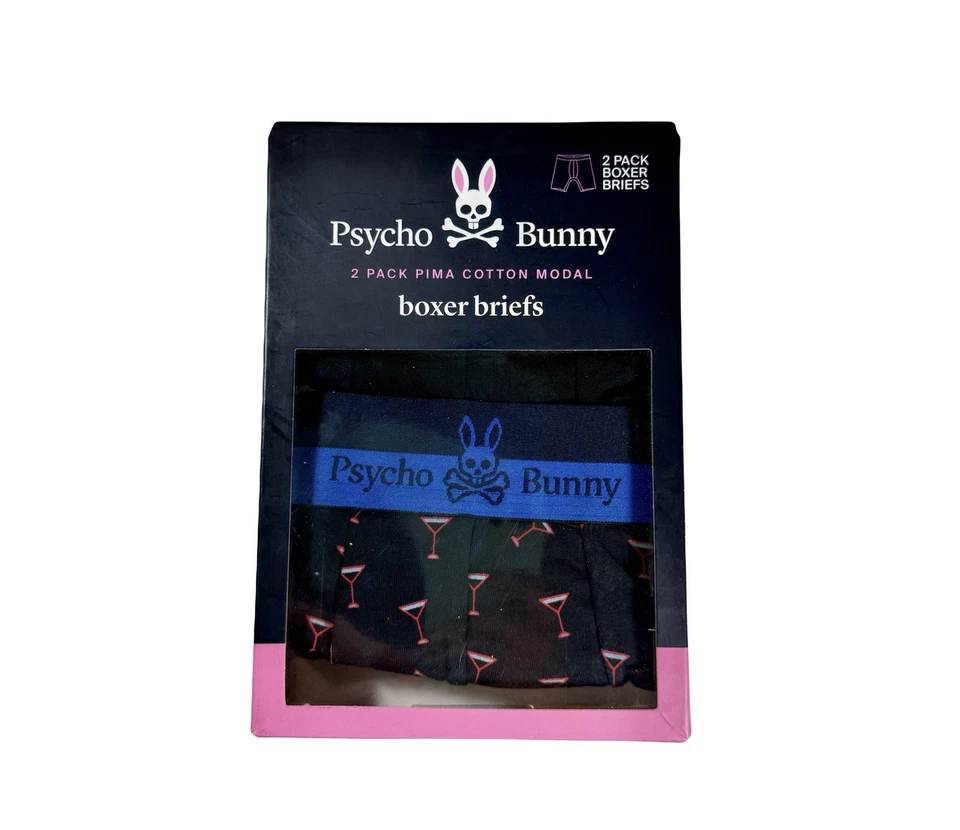 Nuevo con etiquetas Psycho Bunny. Talla S. Para hombre. Calzoncillo boxer Pima de algodón azul marino. MSPR $42.00 Foto 3 de 4
