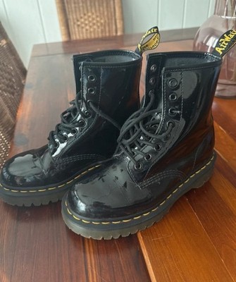Dr. Martens Jadon Damen Plateau-Stiefeletten Lackleder schwarz EU 37